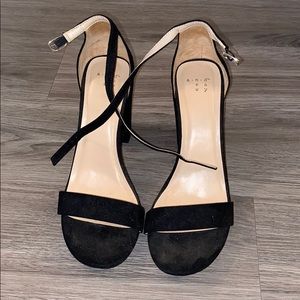 Black ankle strap heels